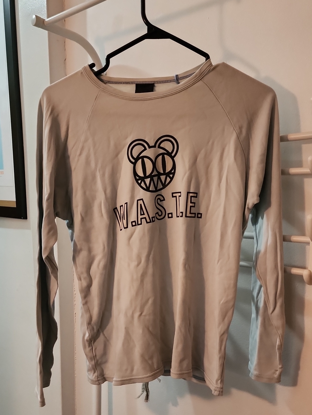 WASTE Radiohead Pre Kid A Bear Logo Raglan 3/4 Sleeve tee